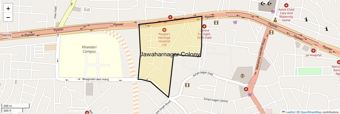 Location Map of Jawaharnagar Colony, Agra