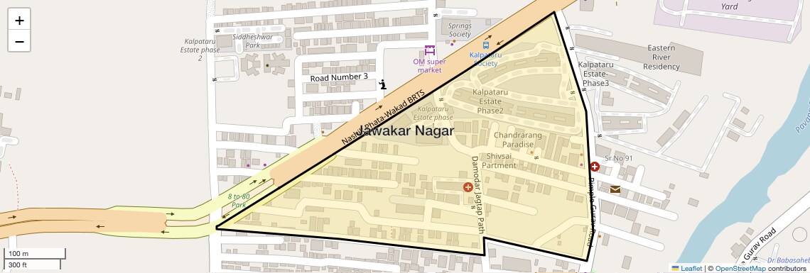 Location Map of Jawakar Nagar, Pune