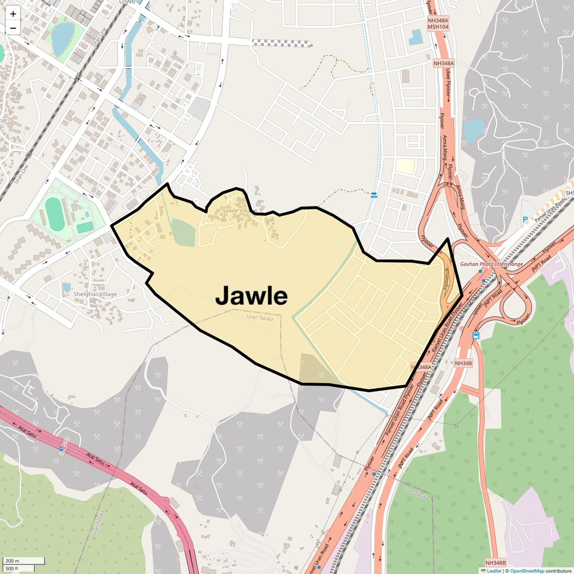 Location Map of Jawle, Navi Mumbai
