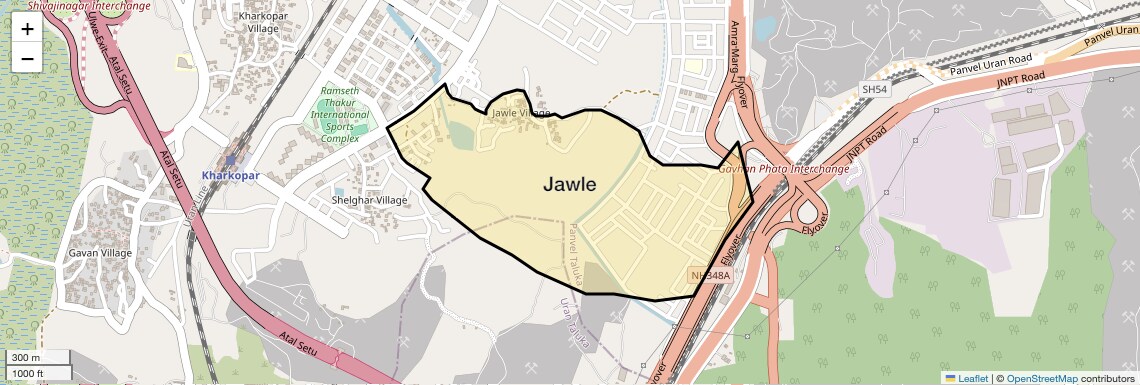 Location Map of Jawle, Navi Mumbai