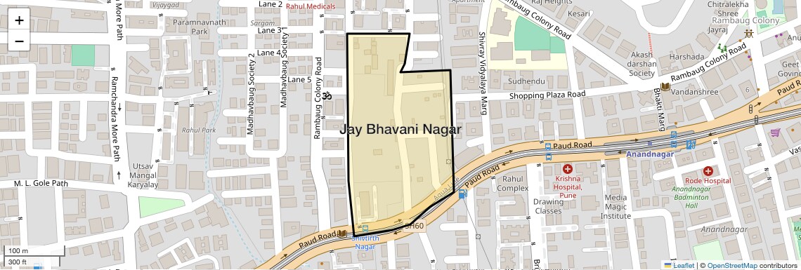 Location Map of Jay Bhavani Nagar, Pune