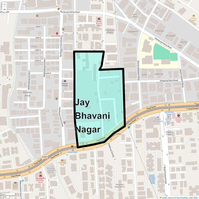 Location Map of Jay Bhavani Nagar