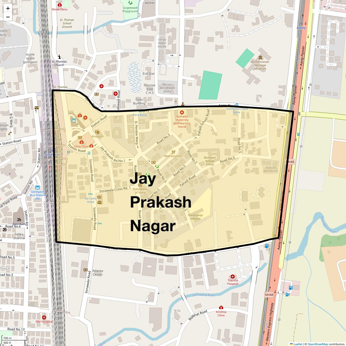 Location Map of Jay Prakash Nagar, Mumbai