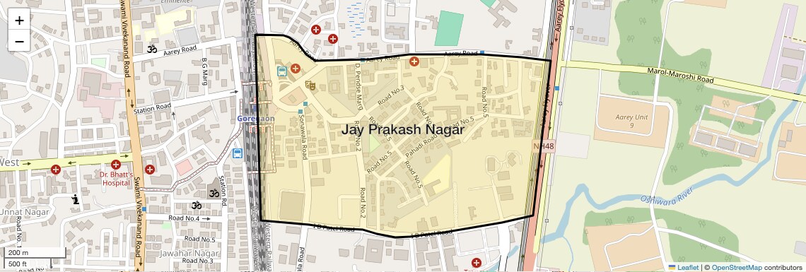 Location Map of Jay Prakash Nagar, Mumbai