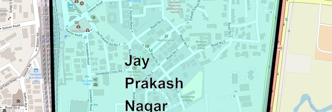 Location Map of Jay Prakash Nagar, Mumbai