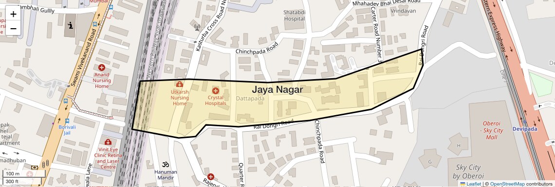 Location Map of Jaya Nagar, Mumbai