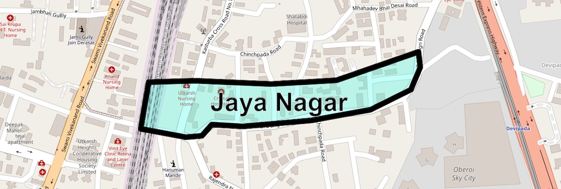 Location Map of Jaya Nagar, Mumbai