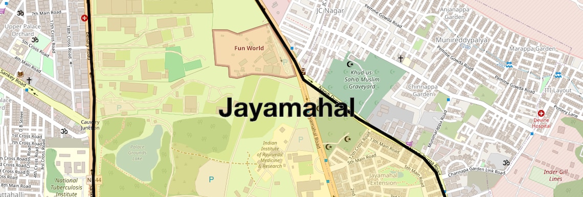 Location Map of Jayamahal, Bangalore
