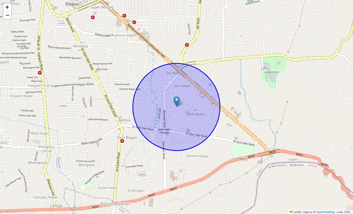 Location Map of Jayanagar, Guwahati