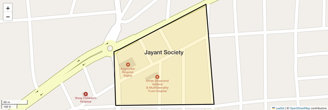 Location Map of Jayant Society, Rajkot