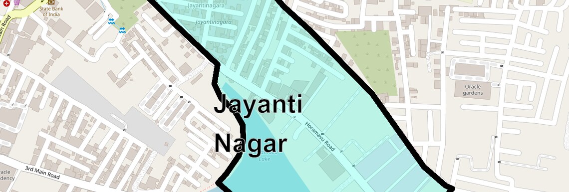 Location Map of Jayanti Nagar, Bangalore