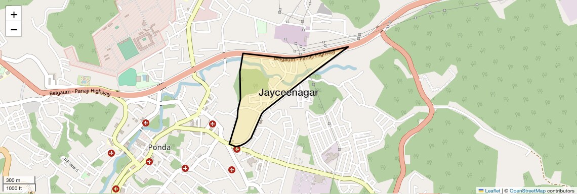 Location Map of Jayceenagar, Goa