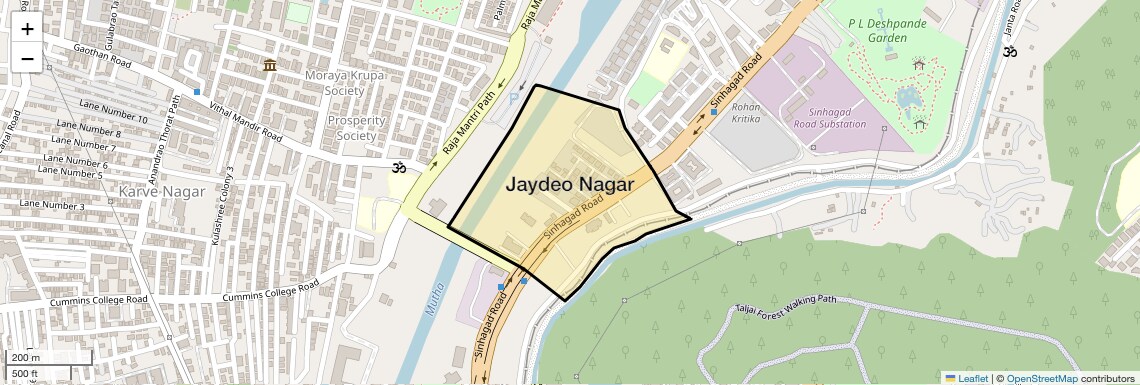 Location Map of Jaydeo Nagar, Pune