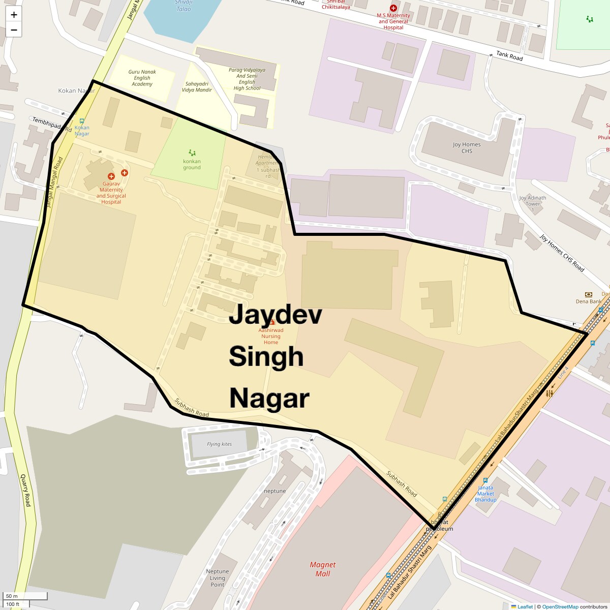 Location Map of Jaydev Singh Nagar, Mumbai