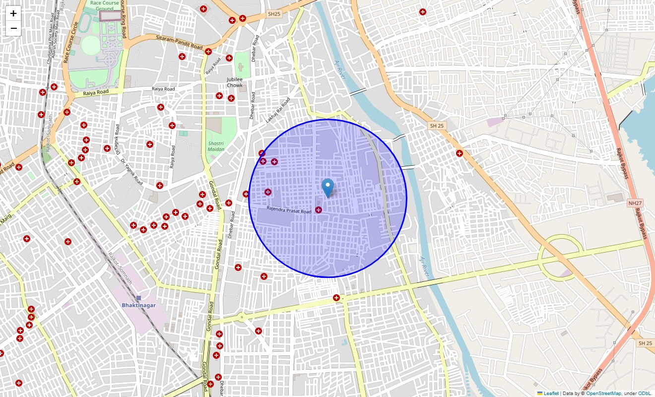 Location Map of Jayraj Plot, Rajkot