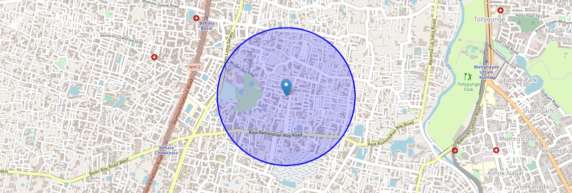 Location Map of Jayshree Park, Kolkata