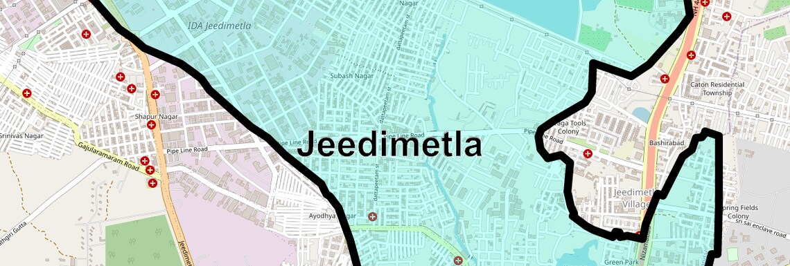 Location Map of Jeedimetla, Hyderabad