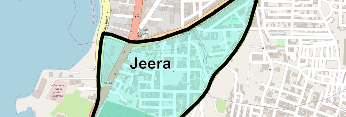 Location Map of Jeera, Hyderabad