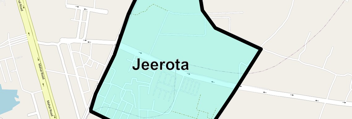 Location Map of Jeerota, Jaipur