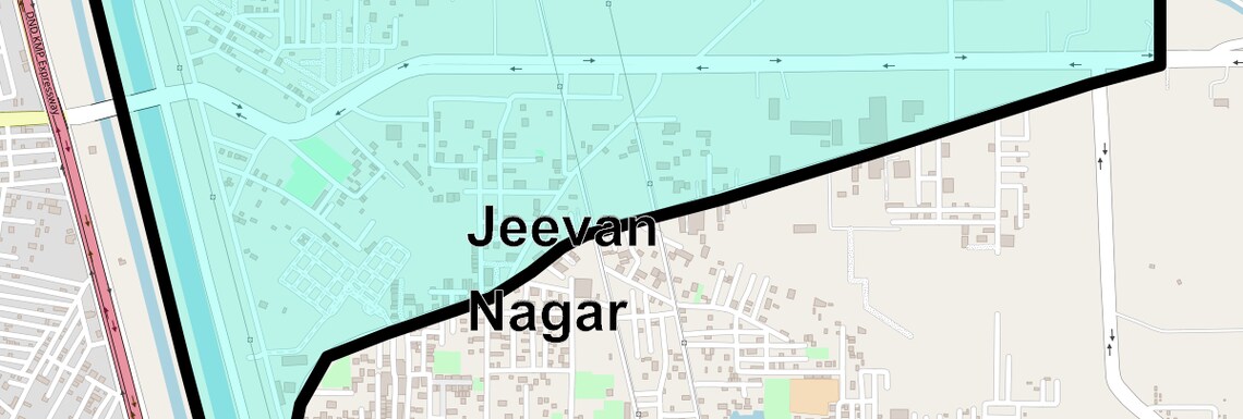 Location Map of Jeevan Nagar, Faridabad