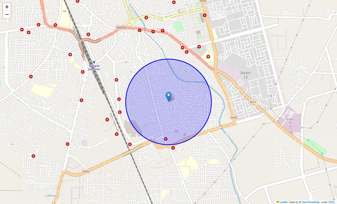 Location Map of Jeevan Nagar, Sonipat