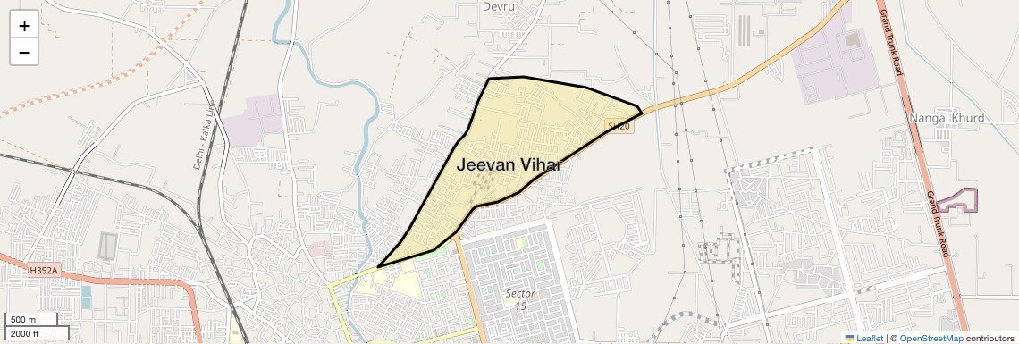 Location Map of Jeevan Vihar, Sonipat