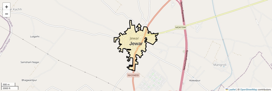 Location Map of Jewar, Greater Noida