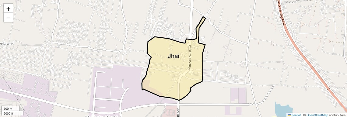 Location Map of Jhai, Jaipur
