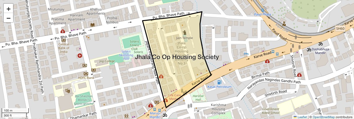 Location Map of Jhala Co Op Housing Society, Pune