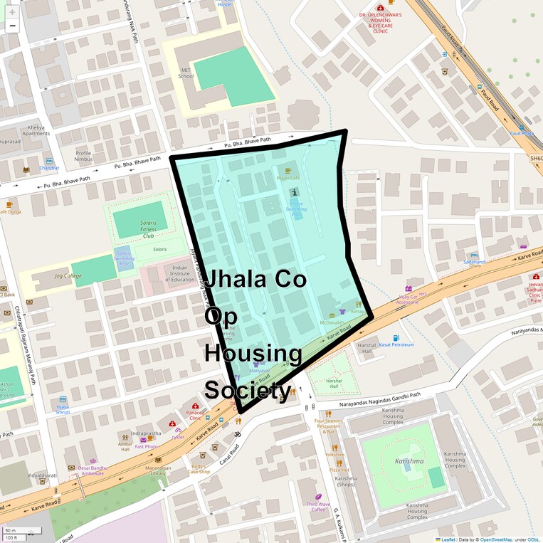 Location Map of Jhala Co Op Housing Society