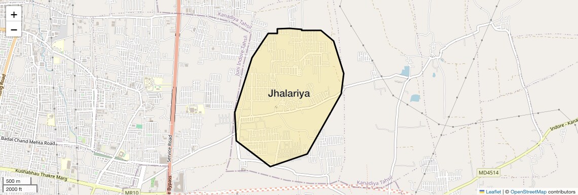 Location Map of Jhalariya, Indore