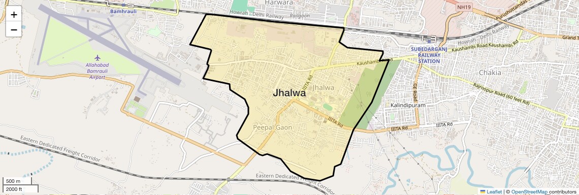 Location Map of Jhalwa, Allahabad