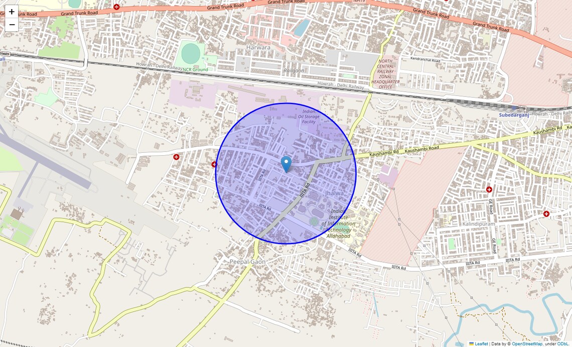 Location Map of Jhalwa, Allahabad