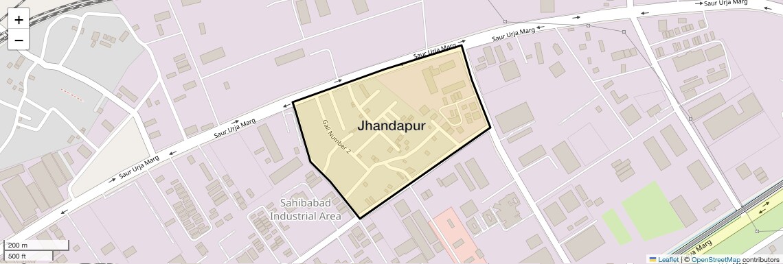Location Map of Jhandapur, Ghaziabad