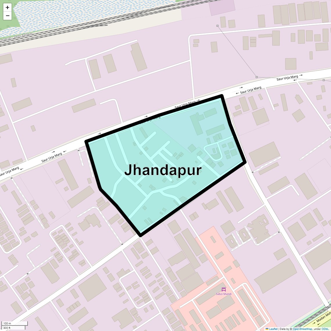 Location Map of Jhandapur, Ghaziabad