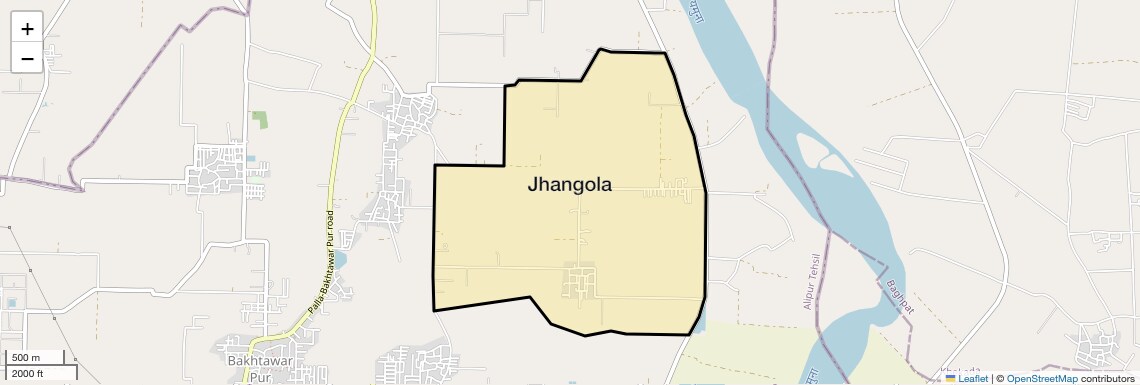 Location Map of Jhangola, Delhi
