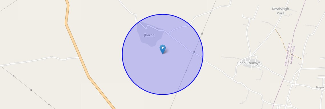 Location Map of Jharna, Jaipur