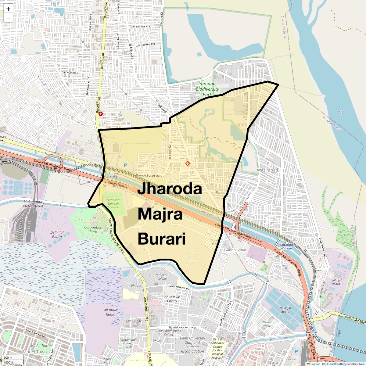 Check Time Travel of Jharoda Majra Burari, Delhi