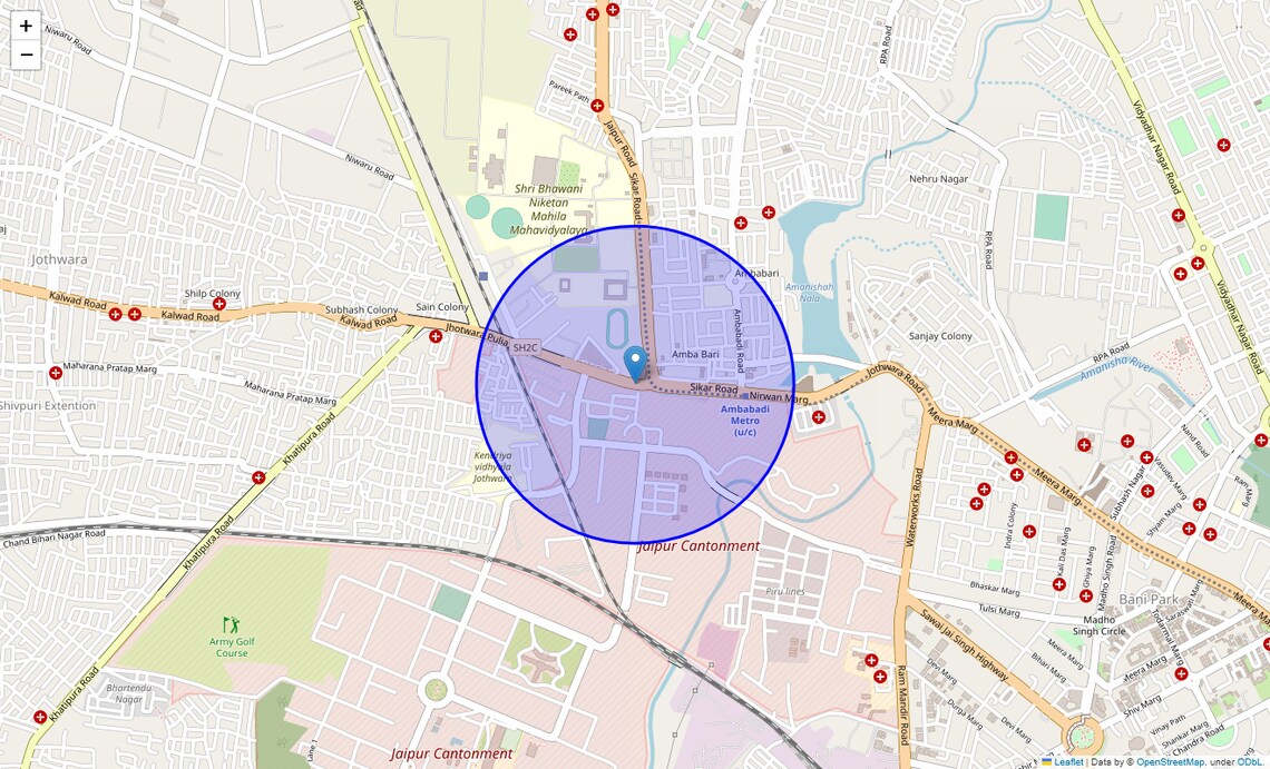 Location Map of Jhotwara Road, Jaipur