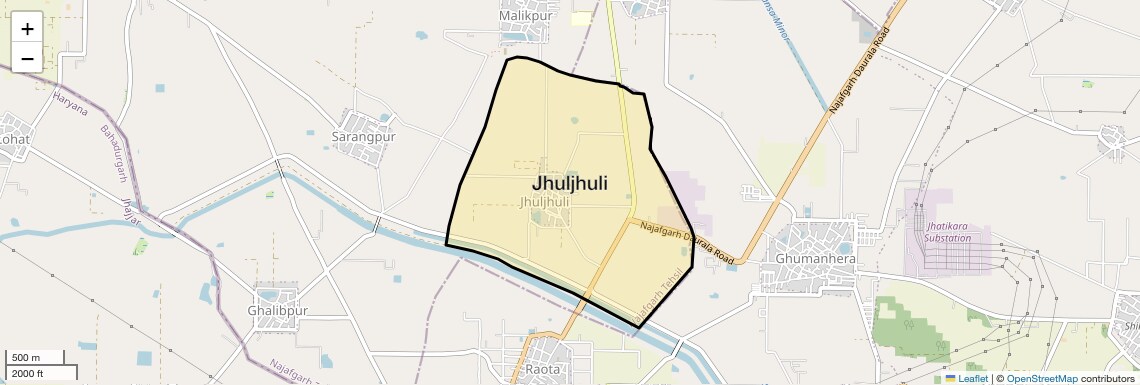 Location Map of Jhuljhuli, Delhi