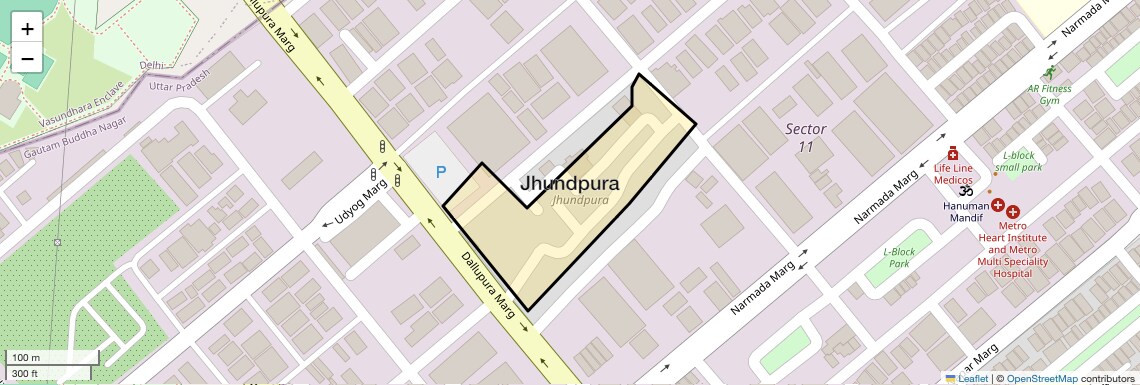 Location Map of Jhundpura, Noida