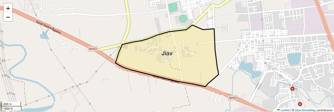Location Map of Jiav, Surat
