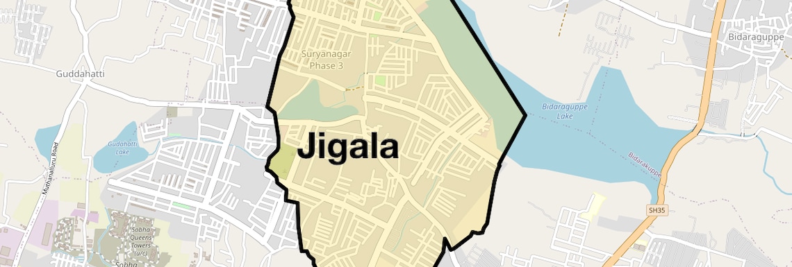 Location Map of Jigala, Bangalore