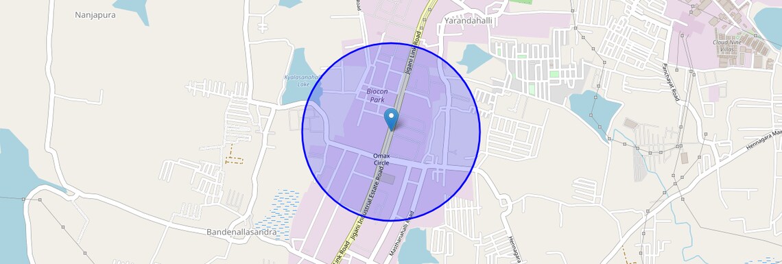 Location Map of Jigani Road, Bangalore
