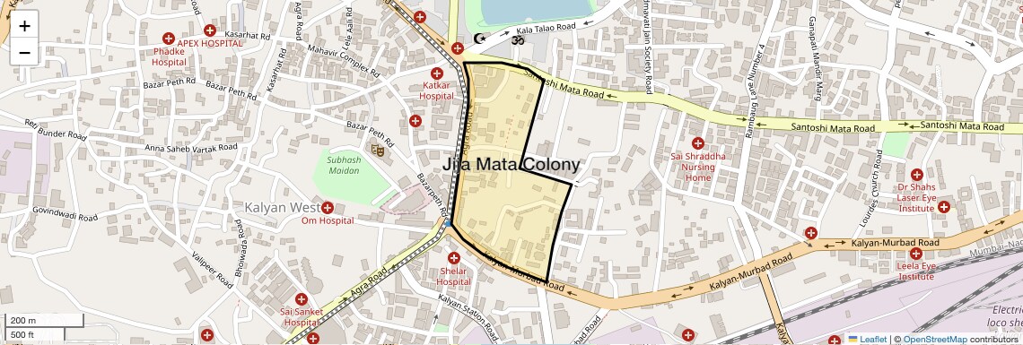 Location Map of Jija Mata Colony, Thane