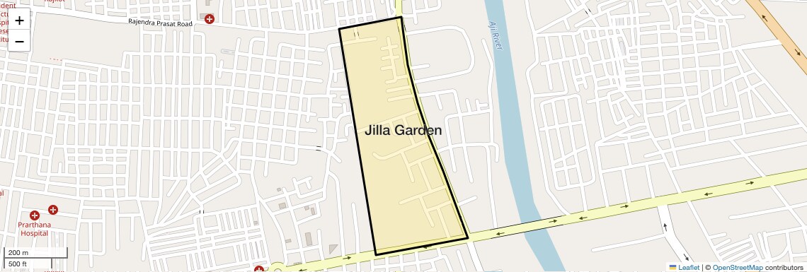 Location Map of Jilla Garden, Rajkot