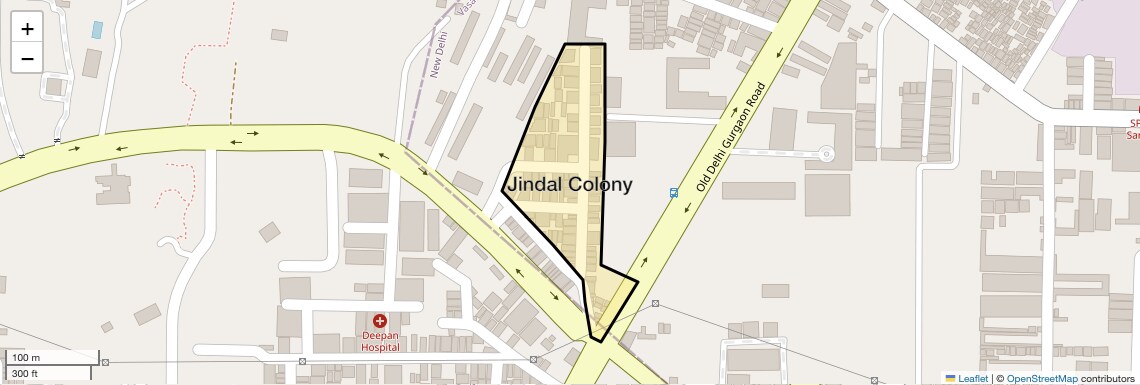 Location Map of Jindal Colony, Delhi