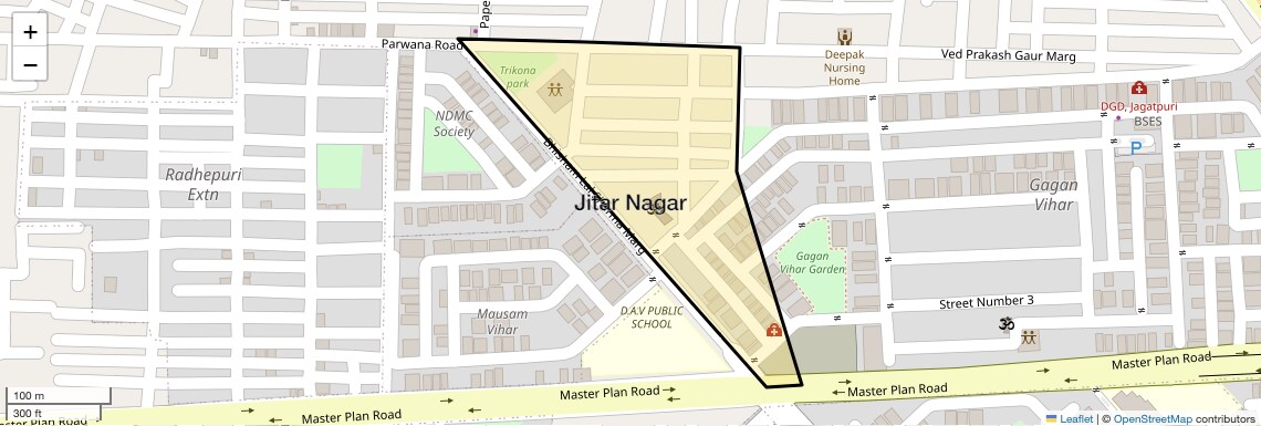Location Map of Jitar Nagar, Delhi