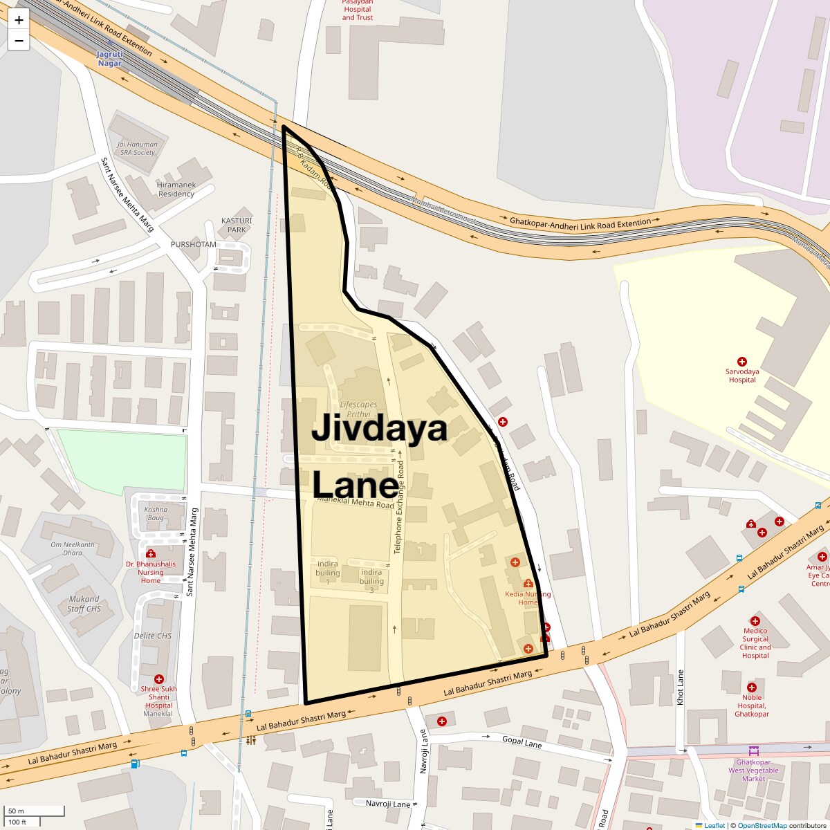 Check Time Travel of Jivdaya Lane, Mumbai