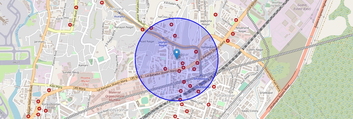 Location Map of Jivdaya Lane, Mumbai